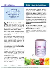 Review: MSM azione anti-tumorale